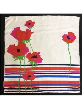 Christian Dior D-Flower Pop Silk Scarf 👝